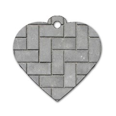 Alternating Grey Brick Dog Tag Heart (one Side)