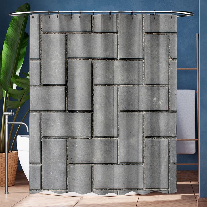 ALTERNATING GREY BRICK Shower Curtain 60  x 72  (Medium) 