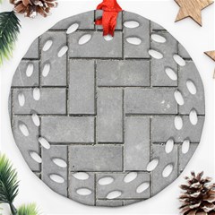 Alternating Grey Brick Ornament (round Filigree) 