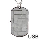 ALTERNATING GREY BRICK Dog Tag USB Flash (Two Sides)  Front