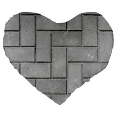 Alternating Grey Brick Large 19  Premium Heart Shape Cushions by trendistuff