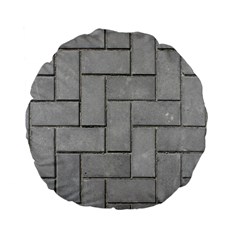 Alternating Grey Brick Standard 15  Premium Flano Round Cushions