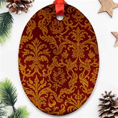 Royal Red And Gold Ornament (oval)  by trendistuff