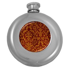 Royal Red And Gold Round Hip Flask (5 Oz) by trendistuff