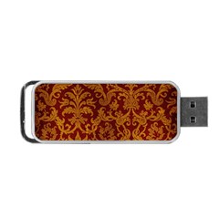 Royal Red And Gold Portable Usb Flash (one Side)