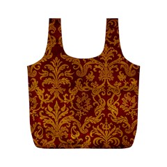 Royal Red And Gold Full Print Recycle Bags (m) 