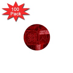 Red Patchwork 1  Mini Buttons (100 Pack)  by trendistuff