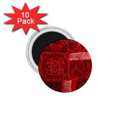 Red Patchwork 1 75  Magnets (10 Pack) 