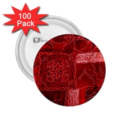 Red Patchwork 2 25  Buttons (100 Pack) 