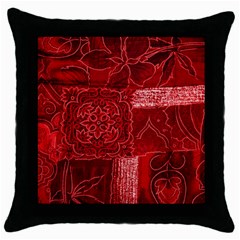 Red Patchwork Throw Pillow Cases (black) by trendistuff