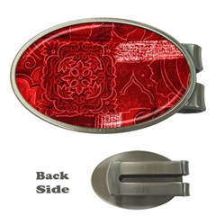 Red Patchwork Money Clips (oval) 