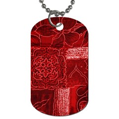 Red Patchwork Dog Tag (two Sides) by trendistuff