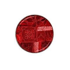 Red Patchwork Hat Clip Ball Marker (10 Pack)