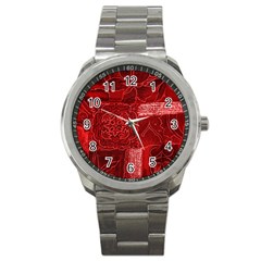 Red Patchwork Sport Metal Watches by trendistuff