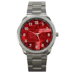 RED PATCHWORK Sport Metal Watches Front