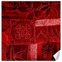 Red Patchwork Canvas 20  X 20   by trendistuff