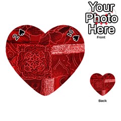 Red Patchwork Playing Cards 54 (heart)  by trendistuff