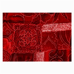 Red Patchwork Large Glasses Cloth