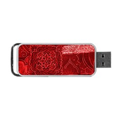 Red Patchwork Portable Usb Flash (one Side)