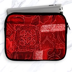 Red Patchwork Apple Ipad 2/3/4 Zipper Cases