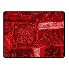 Red Patchwork Double Sided Fleece Blanket (small) 