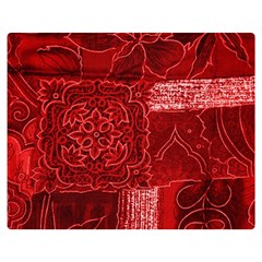 Red Patchwork Double Sided Flano Blanket (medium)  by trendistuff