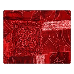 Red Patchwork Double Sided Flano Blanket (large)  by trendistuff