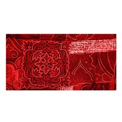 Red Patchwork Satin Shawl by trendistuff