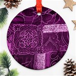 MAGENTA PATCHWORK Ornament (Round) 