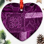 MAGENTA PATCHWORK Ornament (Heart) 