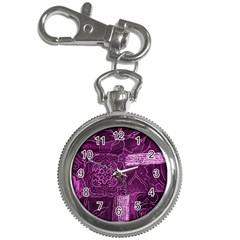 MAGENTA PATCHWORK Key Chain Watches