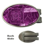 MAGENTA PATCHWORK Money Clips (Oval) 