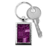 MAGENTA PATCHWORK Key Chains (Rectangle) 