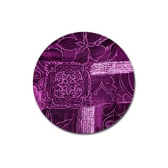 MAGENTA PATCHWORK Magnet 3  (Round)