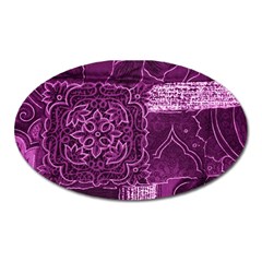 MAGENTA PATCHWORK Oval Magnet