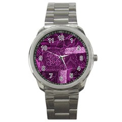 MAGENTA PATCHWORK Sport Metal Watches