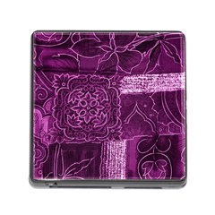 MAGENTA PATCHWORK Memory Card Reader (Square)