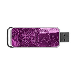 MAGENTA PATCHWORK Portable USB Flash (One Side)