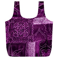 MAGENTA PATCHWORK Full Print Recycle Bags (L) 