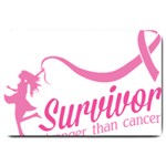 Survivor Stronger Than Cancer Pink Ribbon Large Door Mat 30 x20  Door Mat