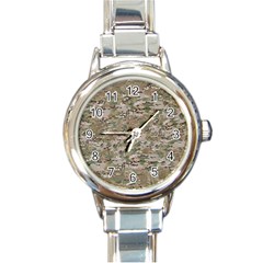 Camo Woodland Faded Round Italian Charm Watches by trendistuff