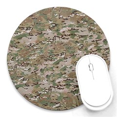 Camo Woodland Faded Round Mousepads by trendistuff