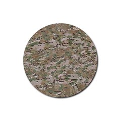 Camo Woodland Faded Rubber Round Coaster (4 Pack)  by trendistuff