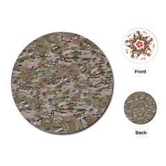 Camo Woodland Faded Playing Cards (round)  by trendistuff