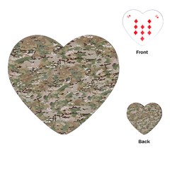 Camo Woodland Faded Playing Cards (heart)  by trendistuff