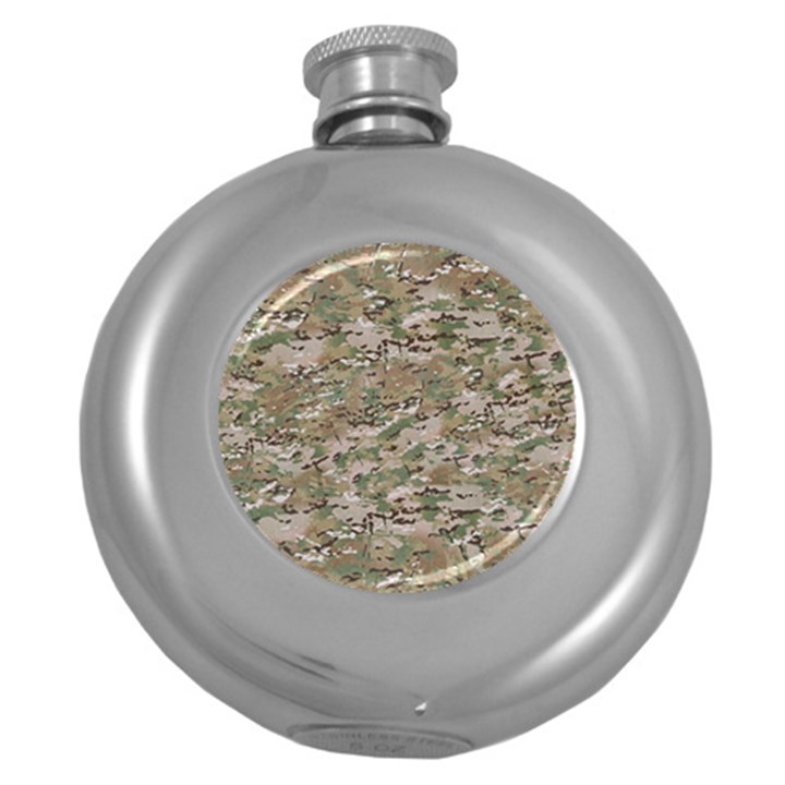 CAMO WOODLAND FADED Round Hip Flask (5 oz)