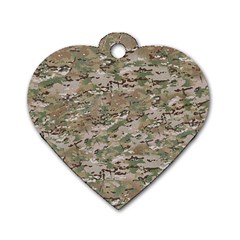 Camo Woodland Faded Dog Tag Heart (two Sides) by trendistuff