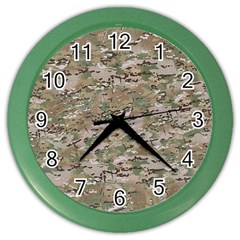 Camo Woodland Faded Color Wall Clocks by trendistuff