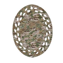 Camo Woodland Faded Ornament (oval Filigree)  by trendistuff