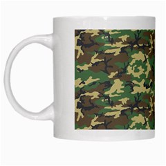 Camo Woodland White Mugs